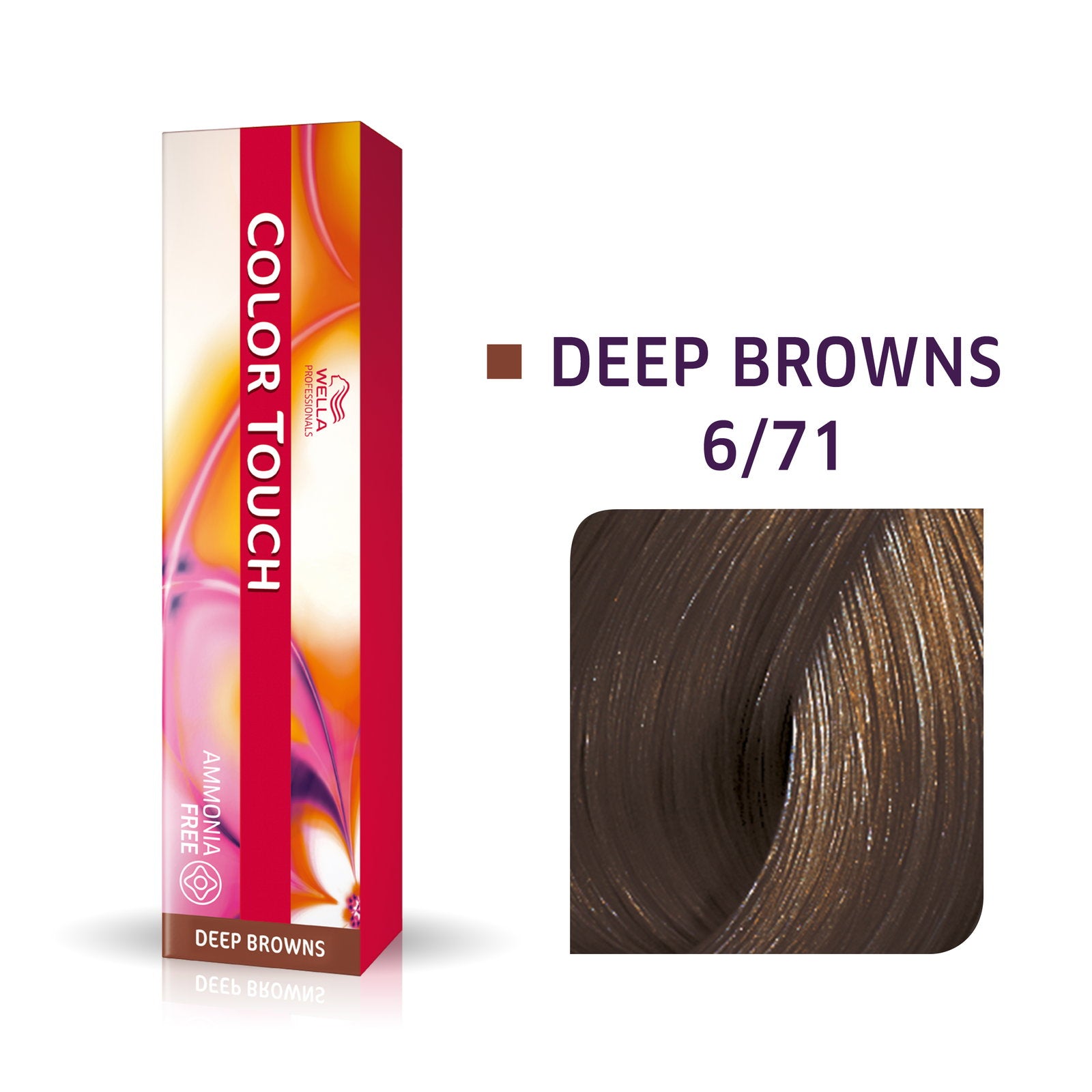 Wella Professionals, Color Touch, Ammoniakfri, Semi-permanent hårfärg, 6/71 Mörkblond Askbrun, 60 ml
