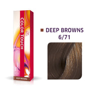 Wella Professionals, Color Touch, Ammoniakfri, Semi-permanent hårfärg, 6/71 Mörkblond Askbrun, 60 ml