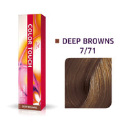 Wella Professionals, Color Touch, Ammoniakfri, Semi-permanent hårfärg, 7/71 Mellanblond Askbrun, 60 ml