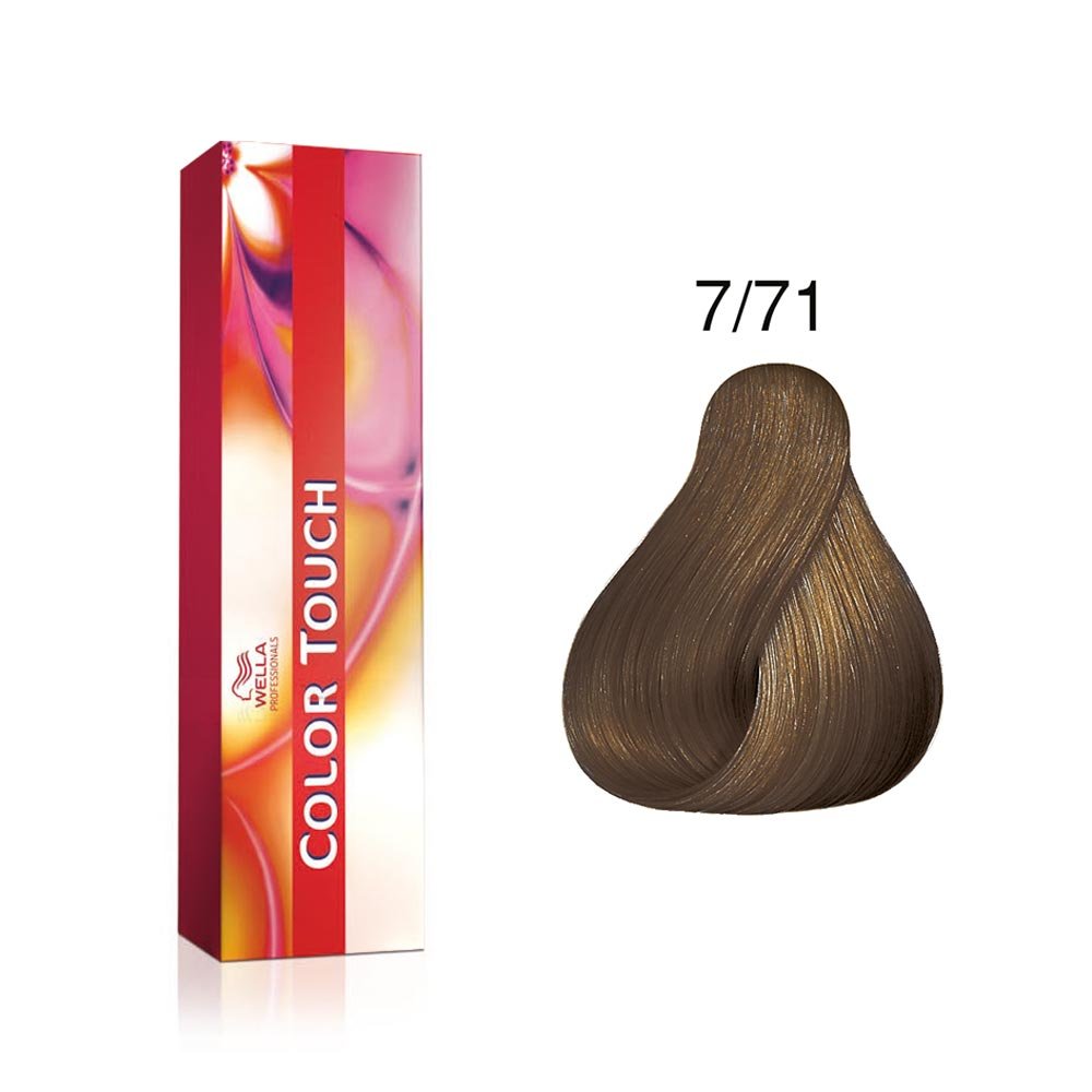 Wella Professionals, Color Touch, Ammoniakfri, Semi-permanent hårfärg, 7/71 Mellanblond Askbrun, 60 ml