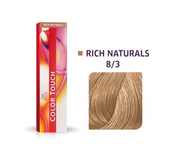 Wella Professionals, Color Touch, Ammoniakfri, Semi-permanent hårfärg, 8/3 Ljusguldblond, 60 ml