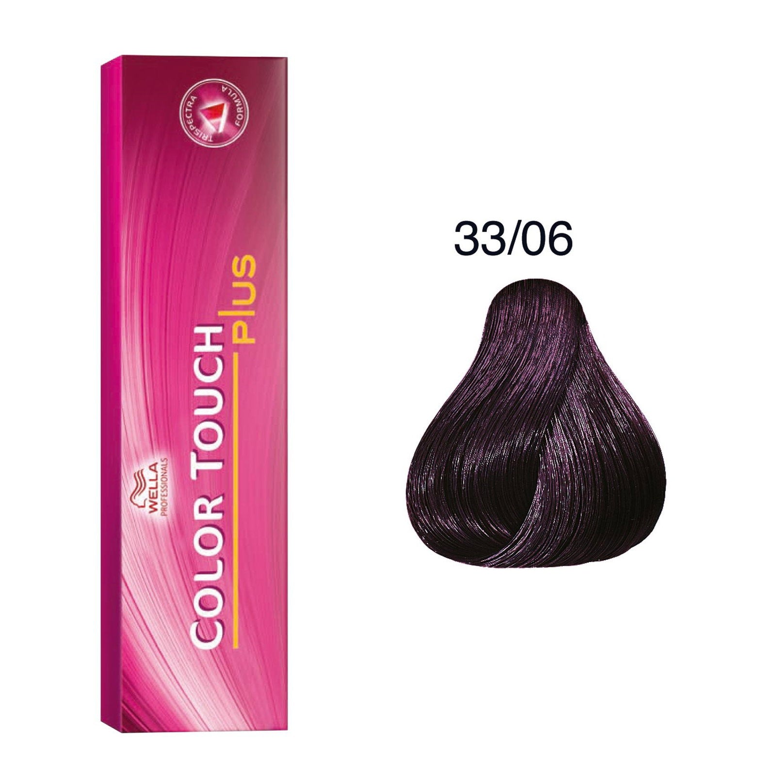 Wella Professionals, Color Touch Plus, Ammoniakfri, Semi-permanent hårfärg, 33/06 Intense Dark Brown Natural Violet, 60 ml