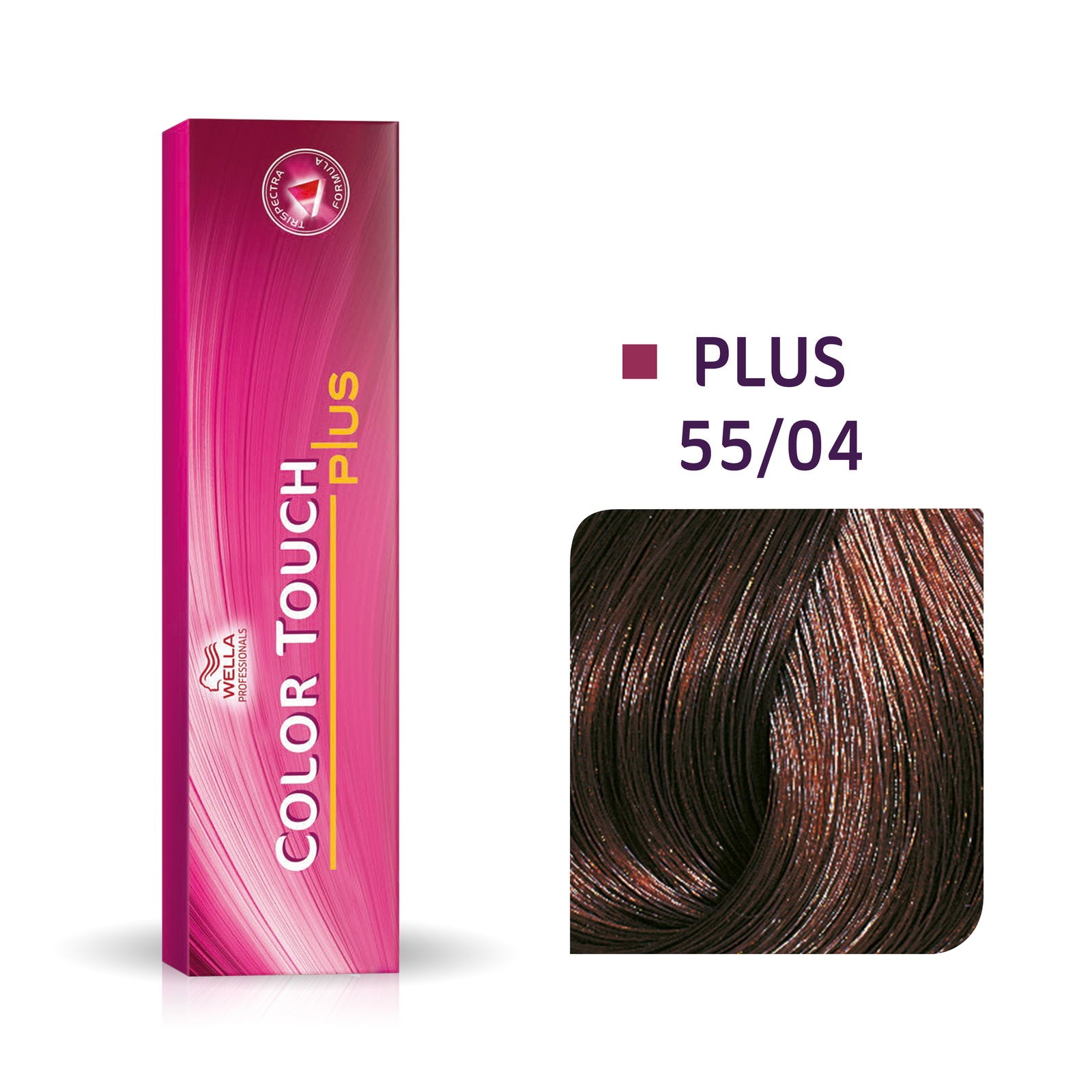 Wella Professionals, Color Touch Plus, Ammoniakfri, Semi-permanent hårfärg, 55/04 Intense Light Natural Red Brown, 60 ml