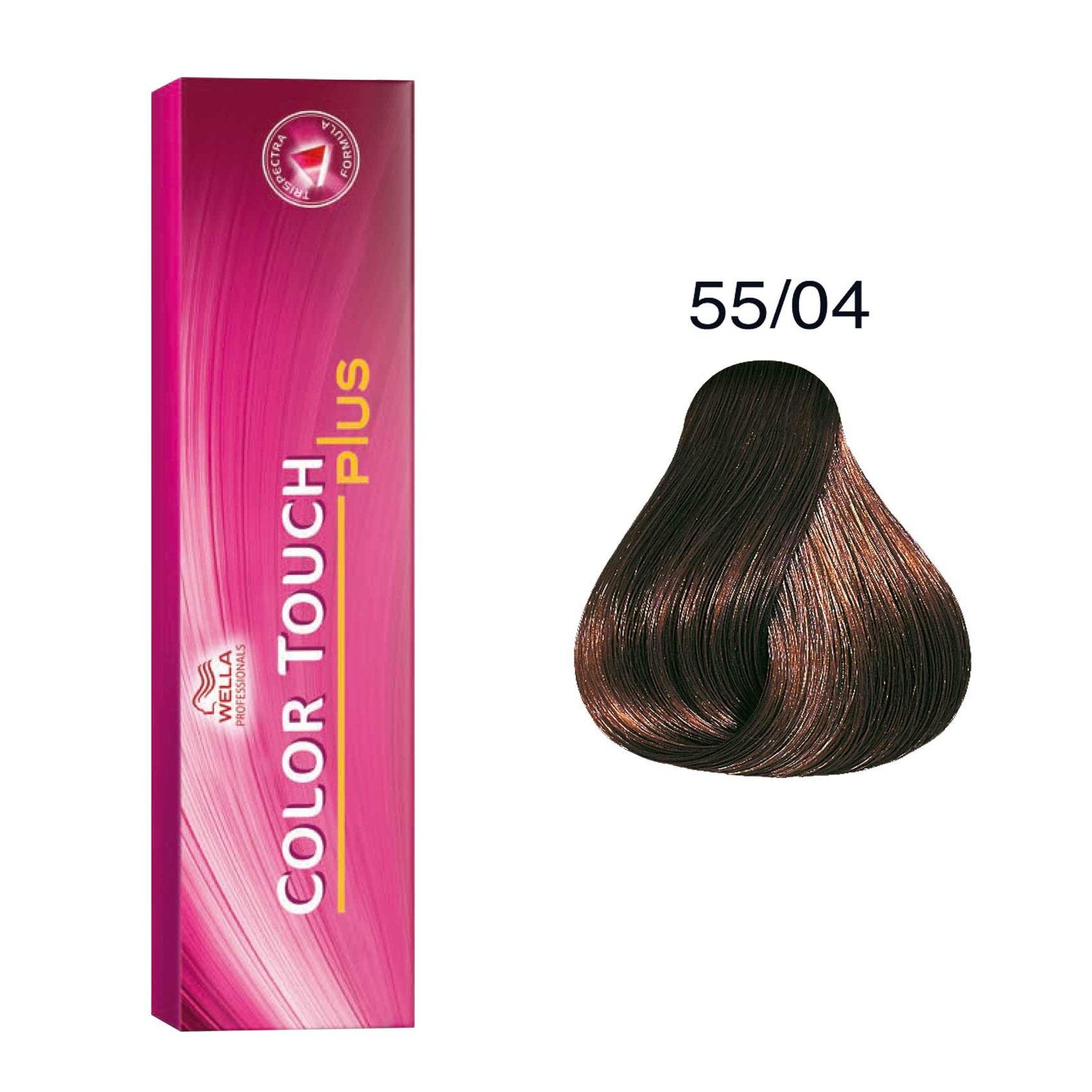 Wella Professionals, Color Touch Plus, Ammoniakfri, Semi-permanent hårfärg, 55/04 Intense Light Natural Red Brown, 60 ml