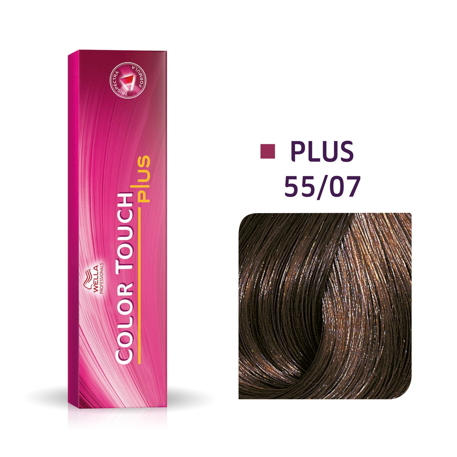 Wella Professionals, Color Touch Plus, Ammoniakfri, Semi-permanent hårfärg, 55/07 Light Chestnut Intense Natural Brown, 60 ml