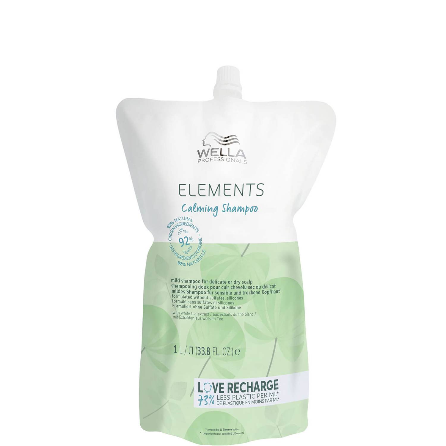 Wella Professionals, Elements Calming, Hårschampo, För lugnande, Påfyllning, 1000 ml