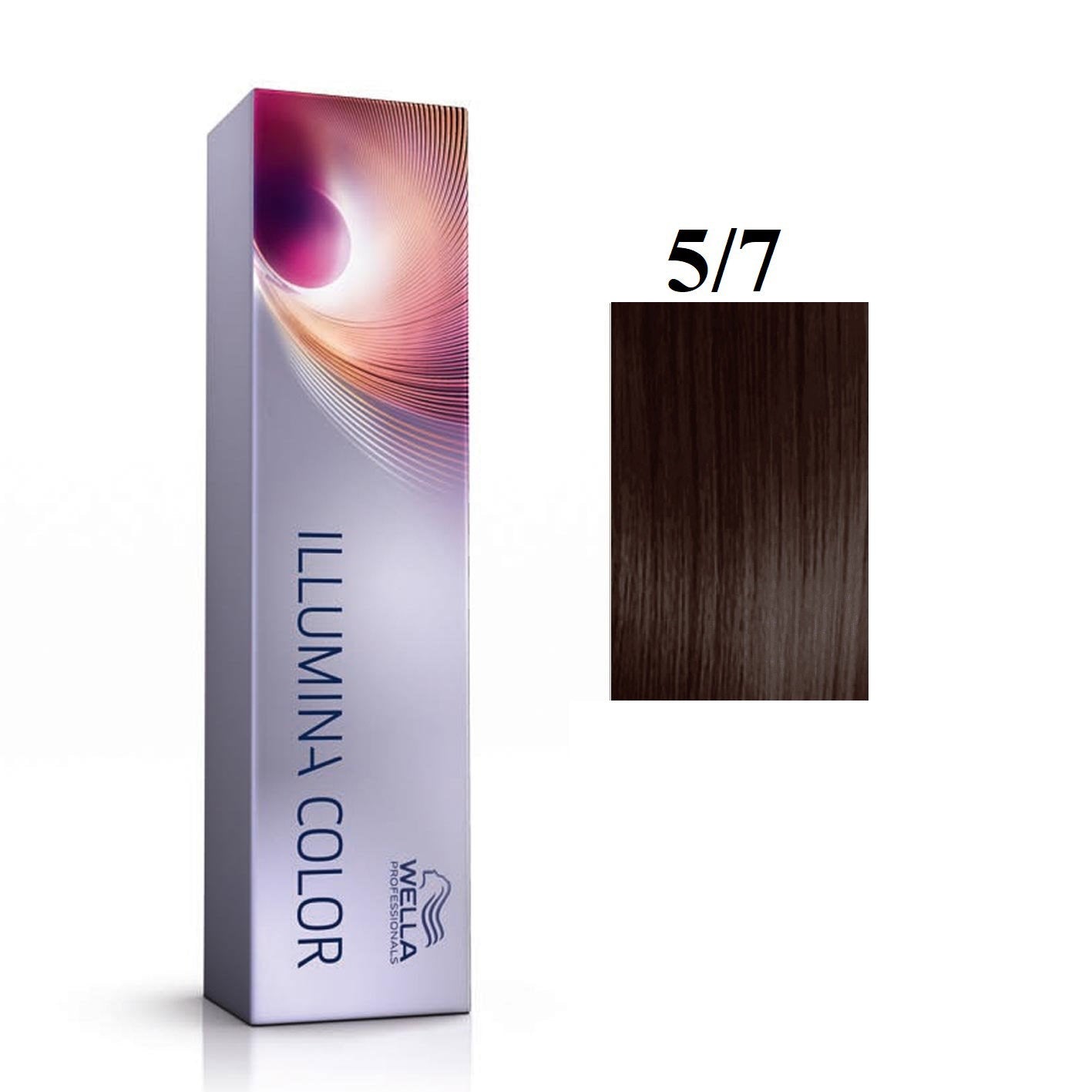 Wella Professionals, Illumina Color, Permanent hårfärg, 5/7 Ljus kastanjebrun, 60 ml