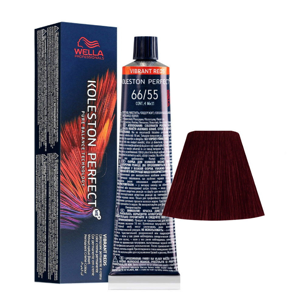 Wella Professionals, Koleston Perfect Me+, Permanent hårfärg, 66/55 Intensiv mörkblond mahogny, 60 ml