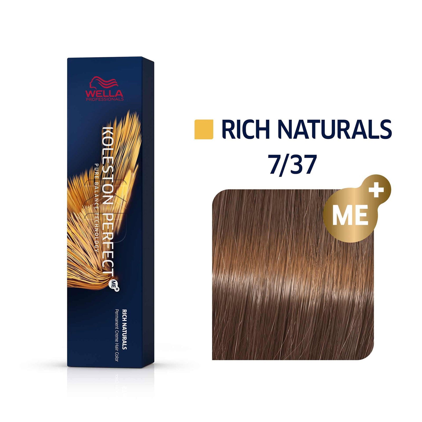 Wella Professionals, Koleston Perfect Me+, Permanent hårfärg, 7/37 Mellanblond Gyllenbrun, 60 ml
