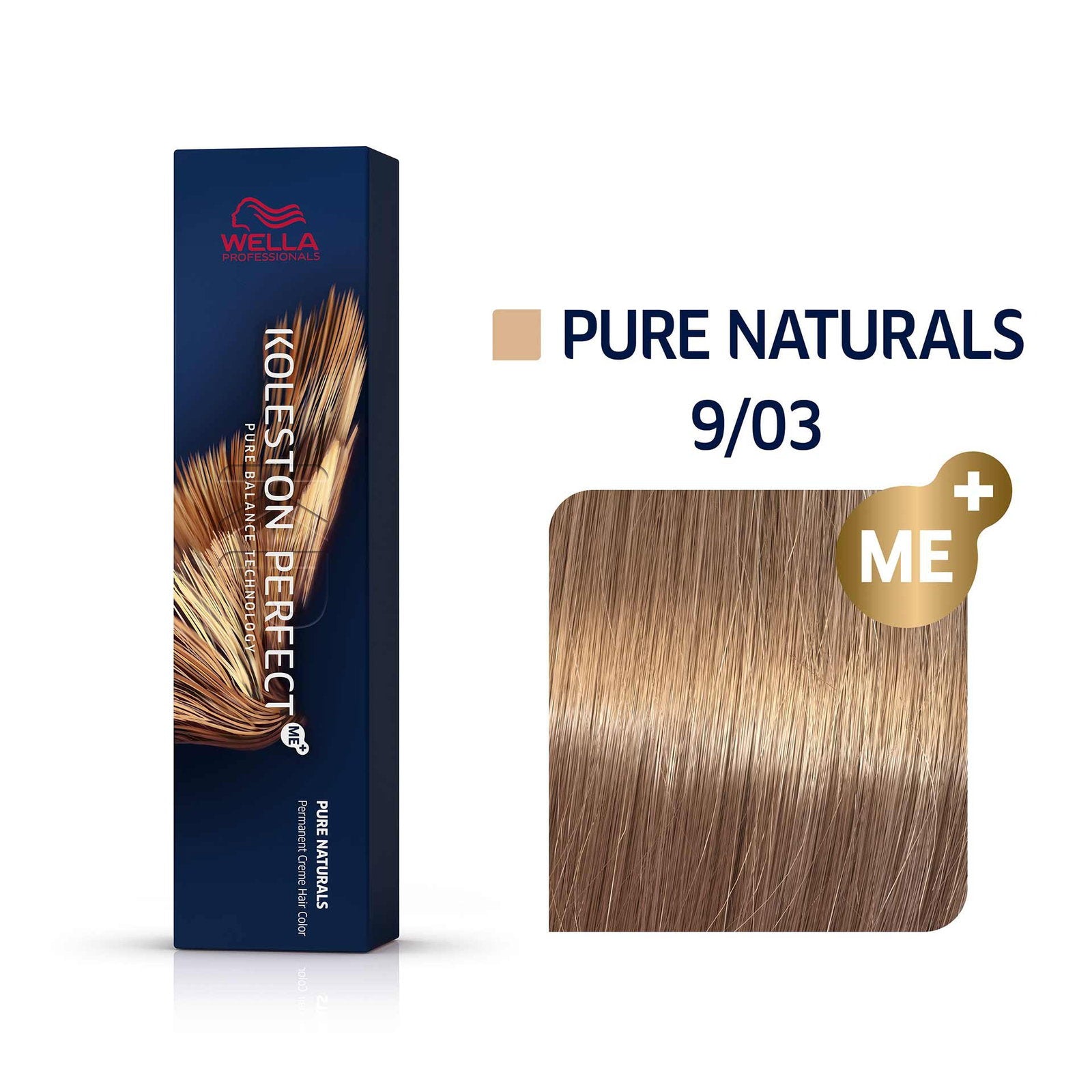 Wella Professionals, Koleston Perfect Me+, Permanent hårfärg, 9/03 Mycket Ljusblond Naturguld, 60 ml