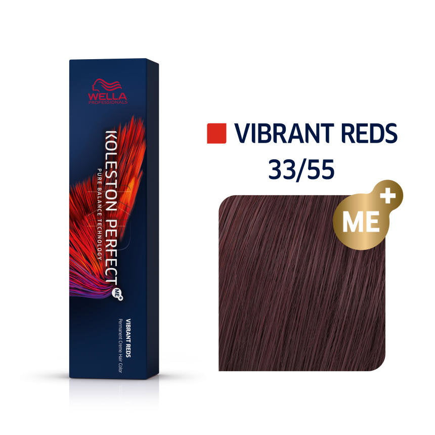 Wella Professionals, Koleston Perfect Me+, Permanent Hair Color, 33/55 Dark Chestnut Intense Mahogany, 60 ml