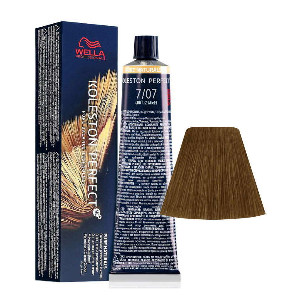 Wella Professionals, Koleston Perfect Me+, Permanent hårfärg, 7/07 Medium Blonde Natural Chestnut, 60 ml