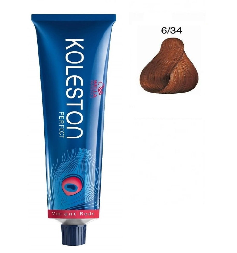 Wella Professionals, Koleston Perfect, Permanent hårfärg, 6/34 Mörkblond guldkoppar, 60 ml