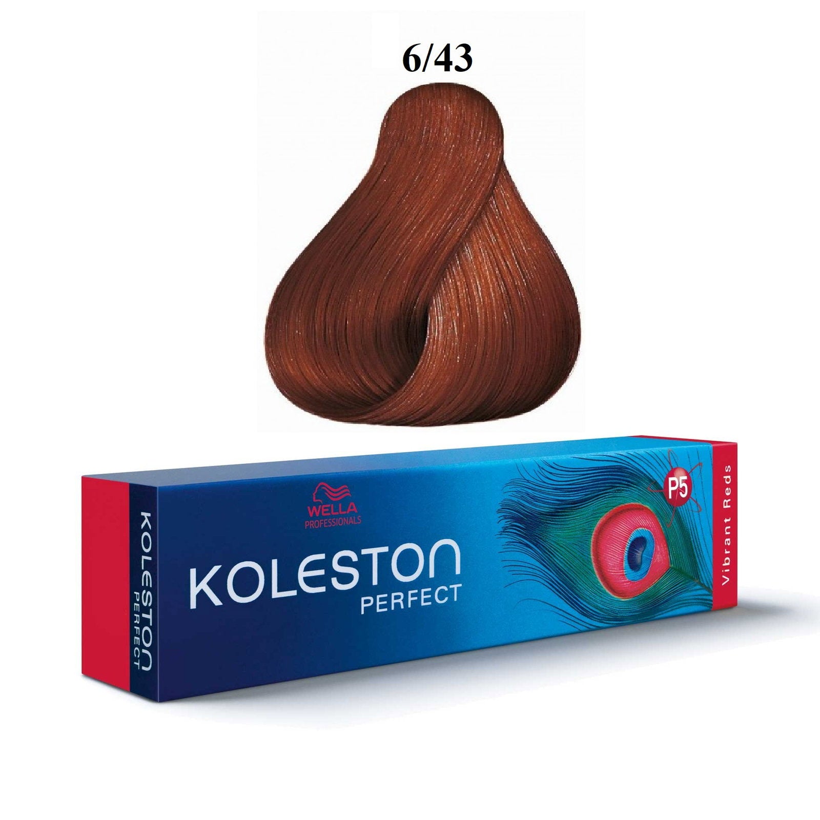 Wella Professionals, Koleston Perfect, Permanent hårfärg, 6/43 Mörkblond guldkoppar, 60 ml