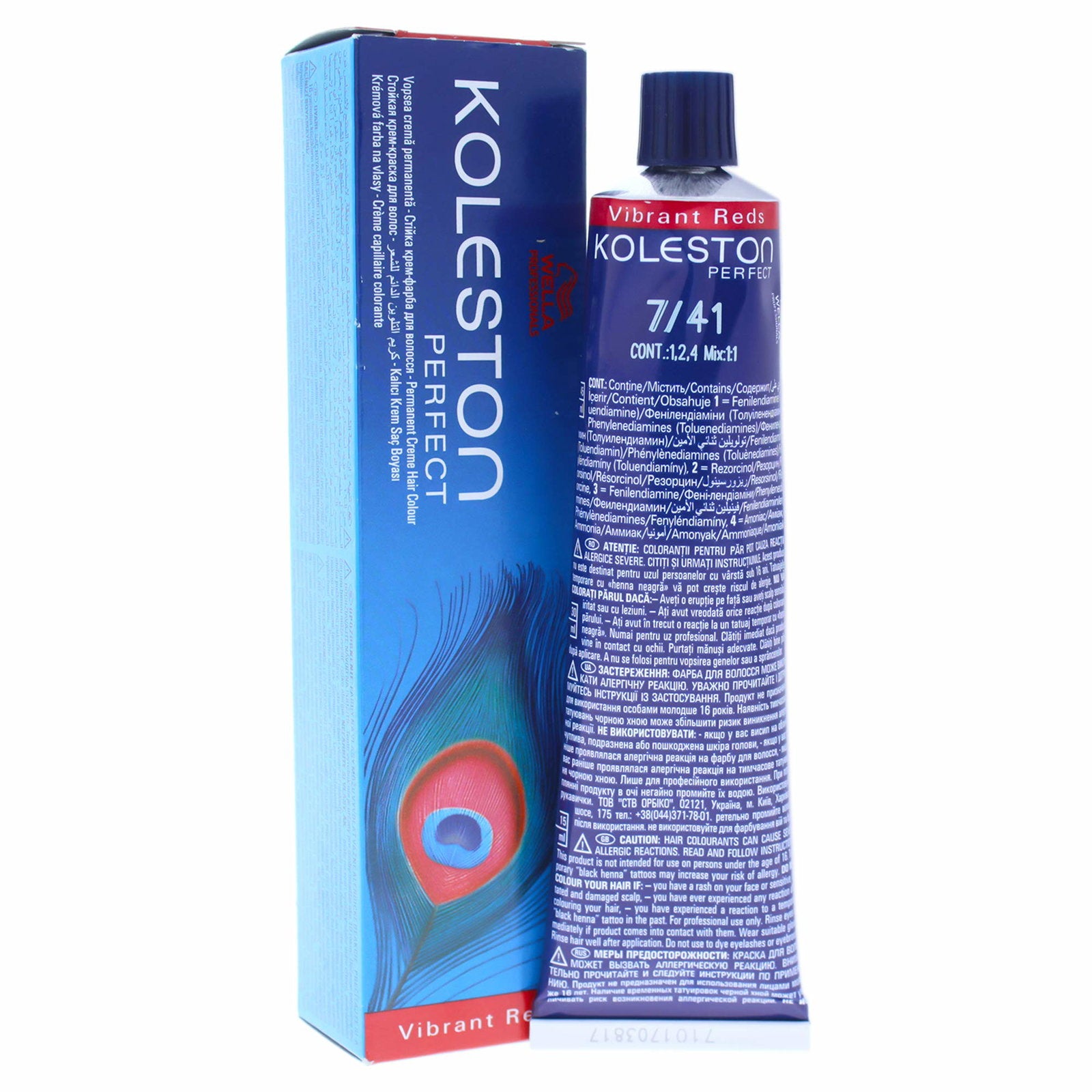 Wella Professionals, Koleston Perfect, Permanent hårfärg, 7/41 Medium Red Ash Blonde, 60 ml