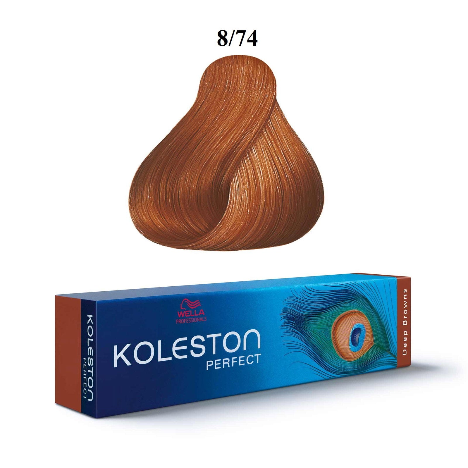 Wella Professionals, Koleston Perfect, Permanent hårfärg, 8/74 Ljusblond Kastanjeröd, 60 ml