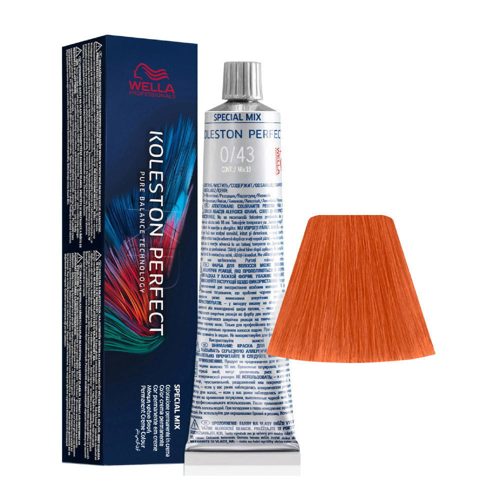 Wella Professionals, Koleston Perfect Special Mix, Permanent hårfärg, 0/43 Golden Red, 60 ml