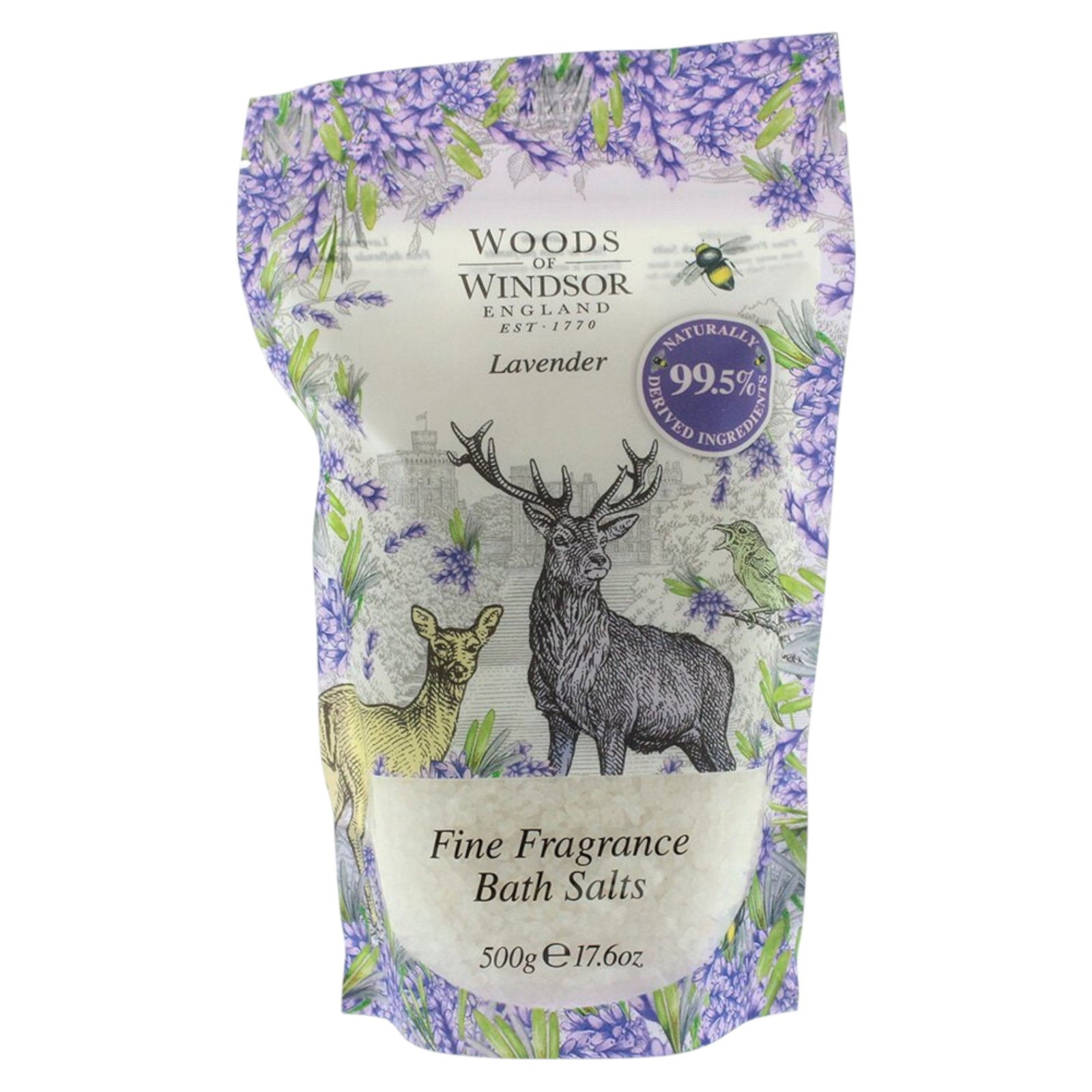 Woods Of Windsor, Lavender, Naturlig, förnyad, Lavendel, Bad salt, 500 g
