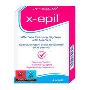 X-Epil, After Waxing Oily Wipes, Rengöringsservetter, 4 st