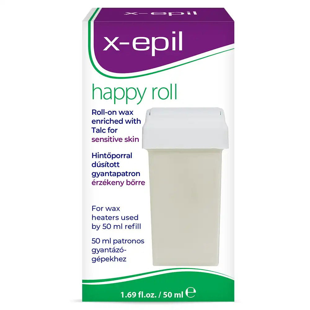 X-Epil, Happy Roll, Talk, Silkeslen finish, Depileringsvax, Kropp, 50 ml