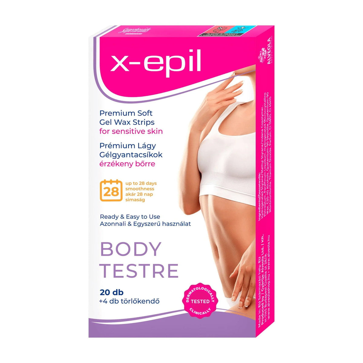 X-Epil, Premium Soft, Silkeslen finish, Vaxremsor för hårborttagning, 20 st