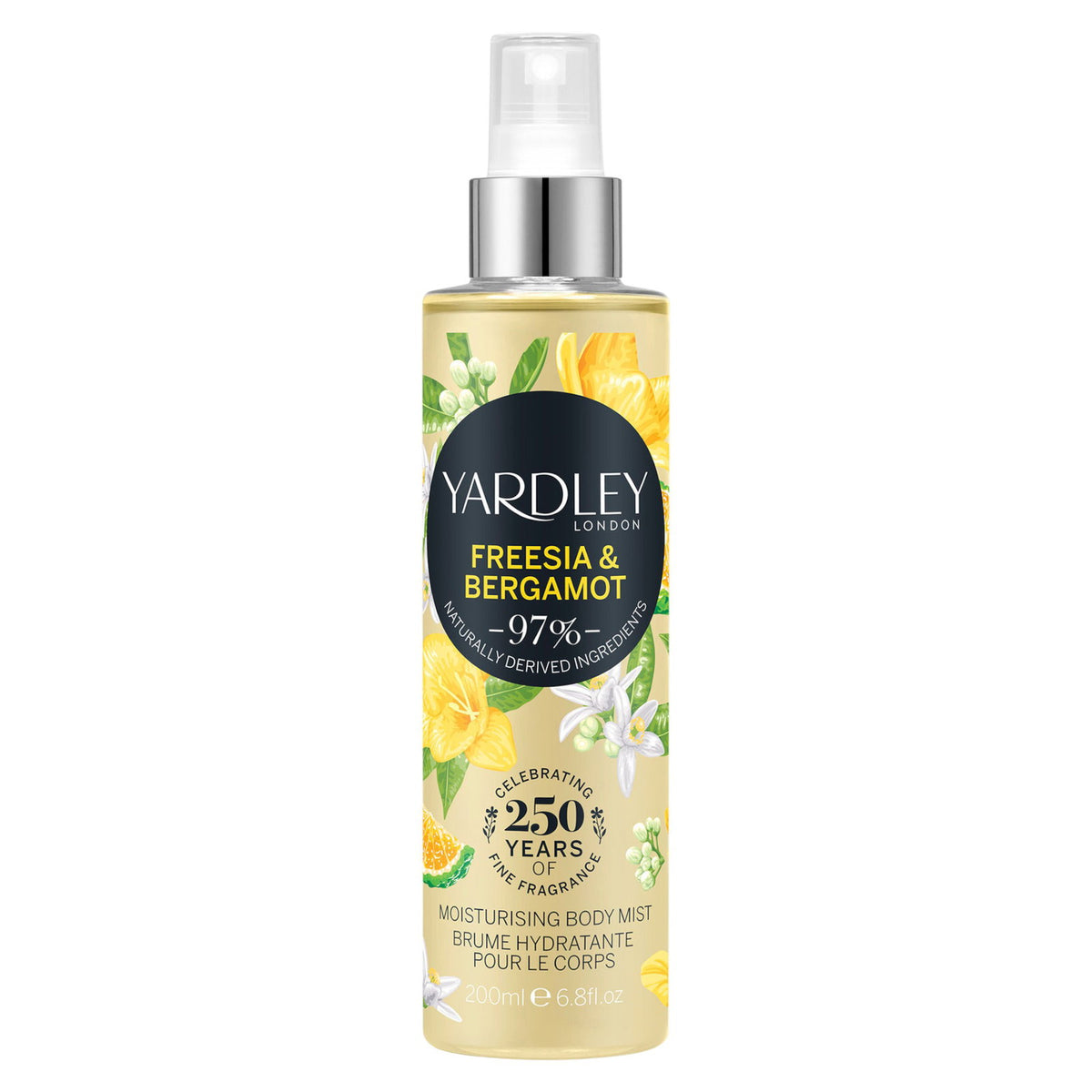 Yardley, Freesia and Bergamot, Doftspray, För kvinnor, 200 ml