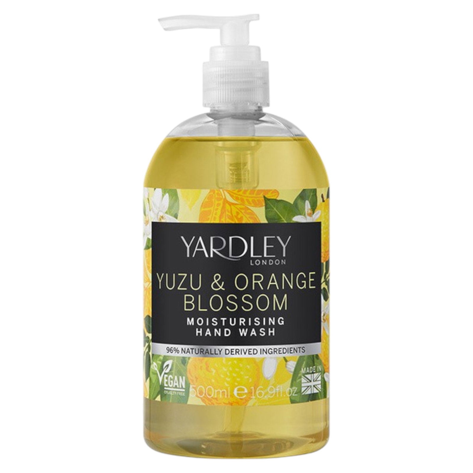 Yardley, Yuzu & Orange Blossom, Rengöring, Handgel, 500 ml