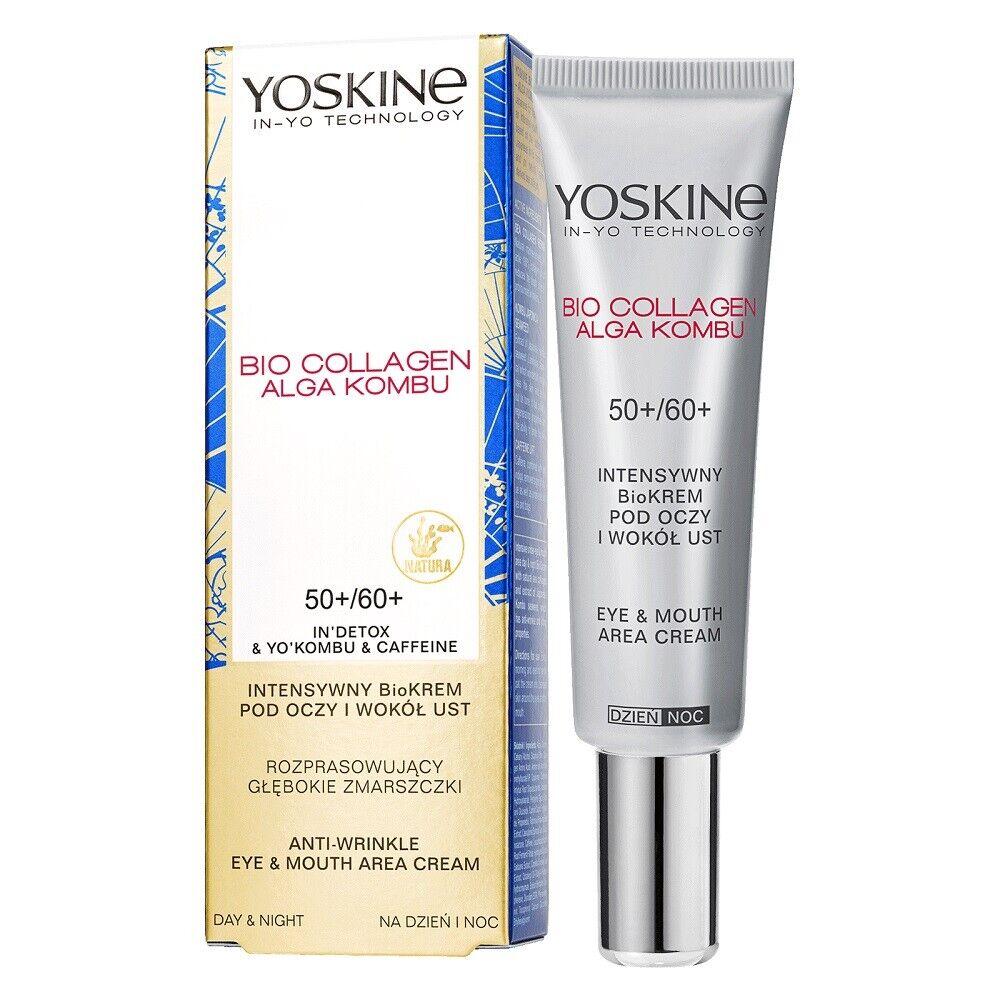 Yoskine, Bio Collagen Alga Kombu, Anti-rynkor, Ögonkräm, 15 ml