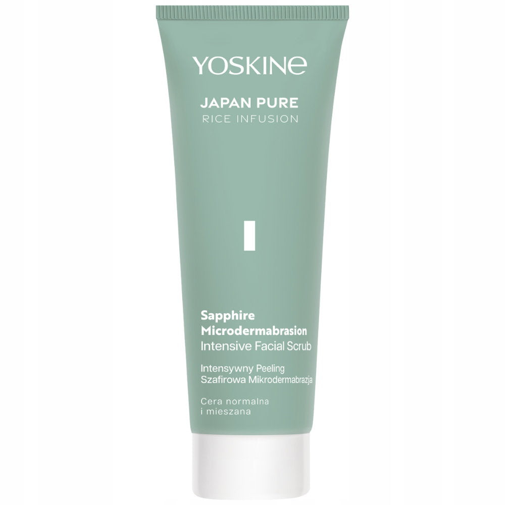 Yoskine, Japan Pure, Safir mikrodermabrasion, Exfoliering, Rengörande skrubb, Ansikte, 75 ml