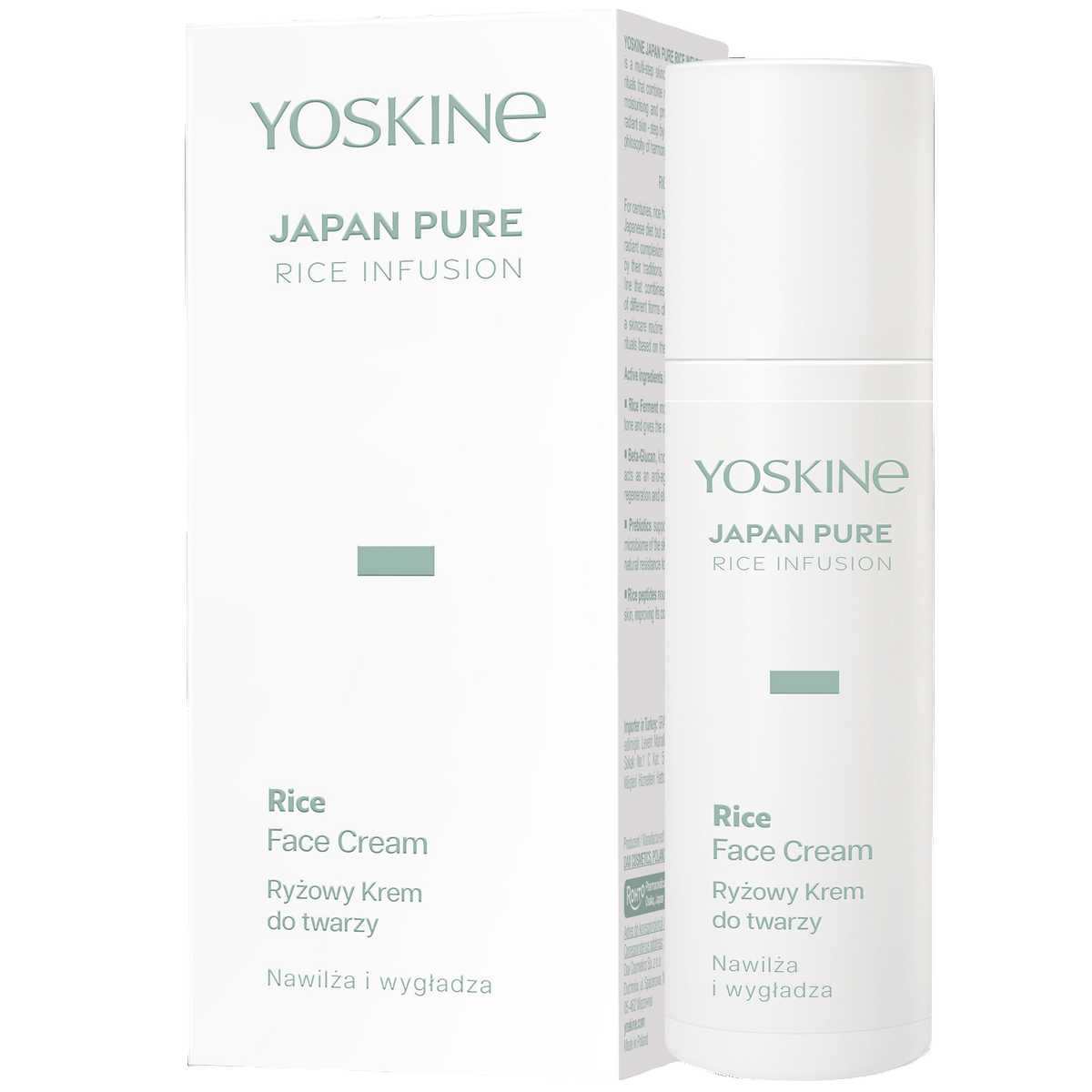 Yoskine, Japan Pure, Risinfusion, Intensiv återfuktning, Grädde, Ansikte, 50 ml