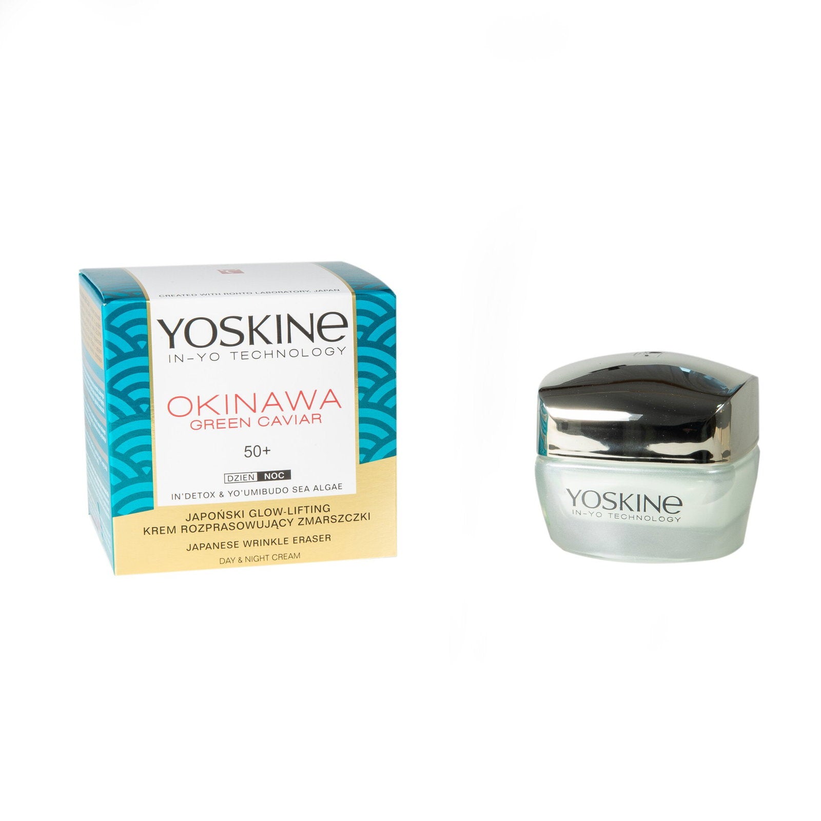 Yoskine, Okinawa 50+, Grön kaviar, Anti-rynkor, Dag & Natt, Grädde, Ansikte, 50 ml
