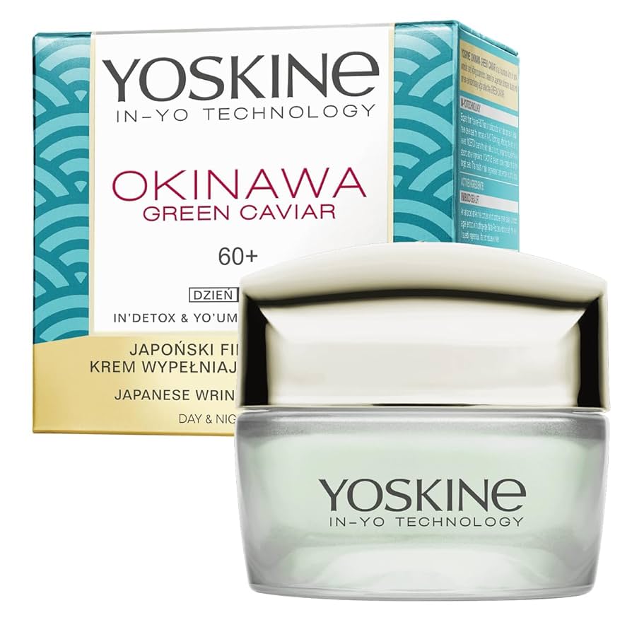 Yoskine, Okinawa 60+, Grön kaviar, Anti-rynkor, Dag & Natt, Grädde, Ansikte, 50 ml