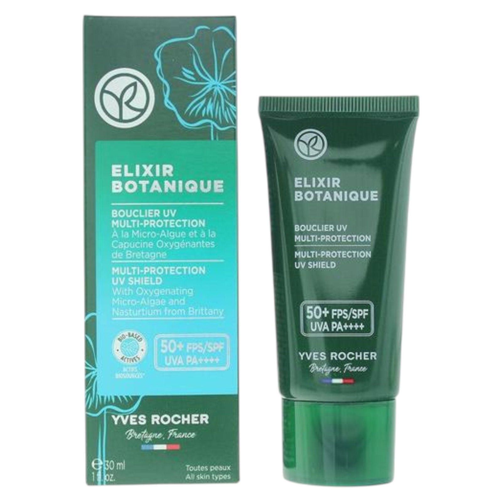 Yves Rocher, Elixir Botanique, Hög UV-skydd, Grädde, För ansiktet, SPF50+, 30 ml