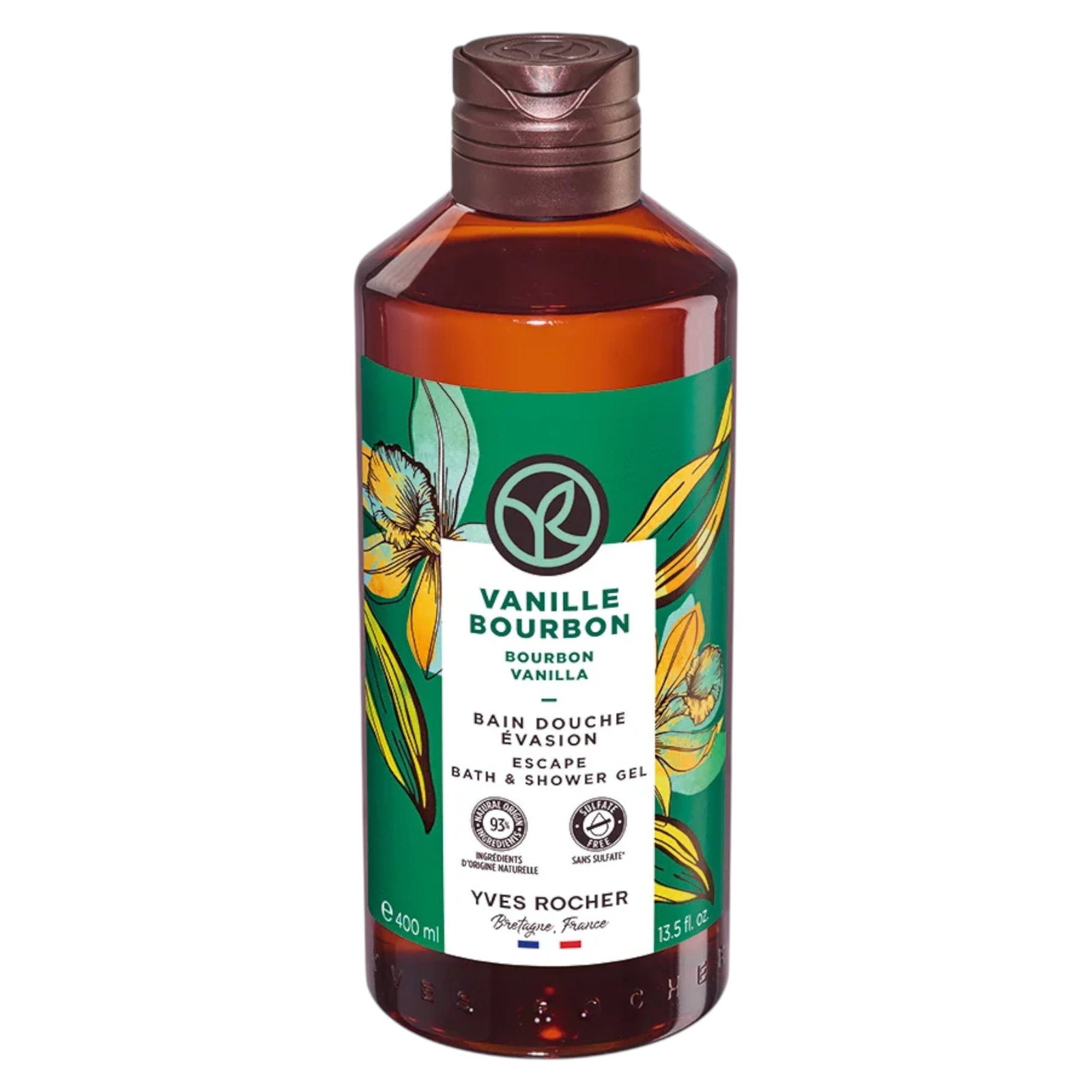 Yves Rocher, Vanille Bourbon, Rengöring, Duschgel, Alla hudtyper, 400 ml